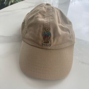 Polo by Ralph Lauren Tan Kids Bear Embroidered Baseball Hat